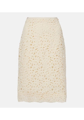 Moncler Floral cotton jersey pencil skirt