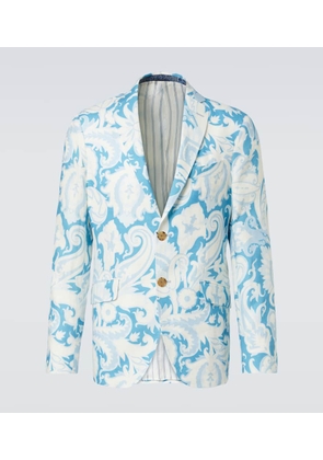 Etro Printed single-breasted cotton blazer