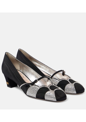 Valentino Garavani Bowow 45 embellished moire pumps