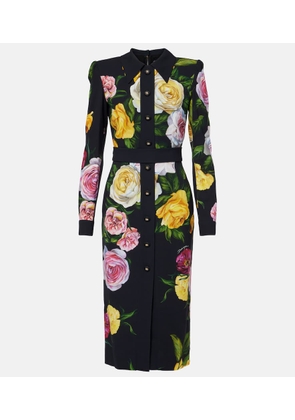 Dolce&Gabbana Longuette floral cady shirt dress