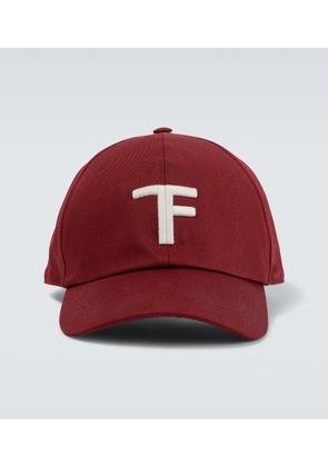 Tom Ford TF leather-trimmed canvas baseball cap