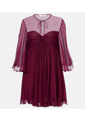 Chloe Sheer ruched silk minidress
