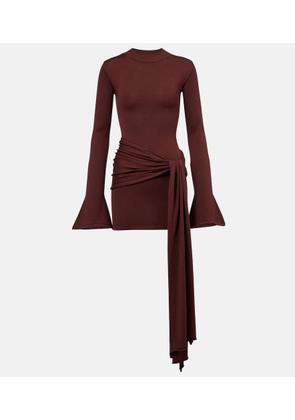 Aya Muse Draped silk and cotton minidress