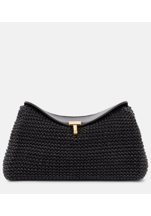 Toteme T-Lock woven leather clutch