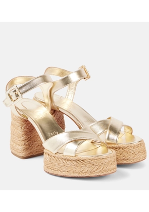 Christian Louboutin Calakala 85 metallic leather platform sandals