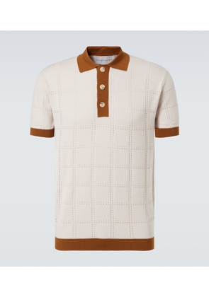 King & Tuckfield Checked wool polo shirt