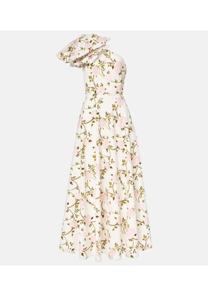 Giambattista Valli One-shoulder ruffled cotton cocktail dress