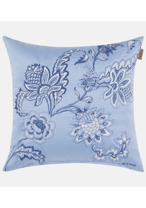Etro Bloom embroidered cotton cushion
