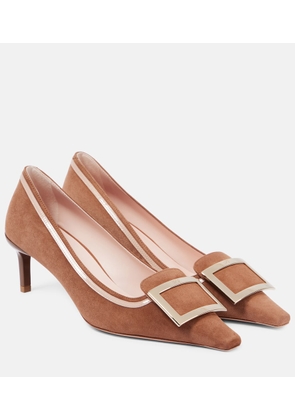 Roger Vivier Viv' Canard 55 buckle-detail suede pumps
