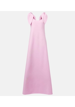 Oscar de la Renta Bow-detail wool-blend maxi dress