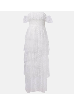 Alexandra Miro Carmen polka-dot tulle maxi dress