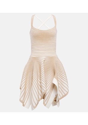 Alaia Crepe and chenille ballerina minidress