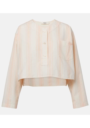 Chloe Striped cotton crop top