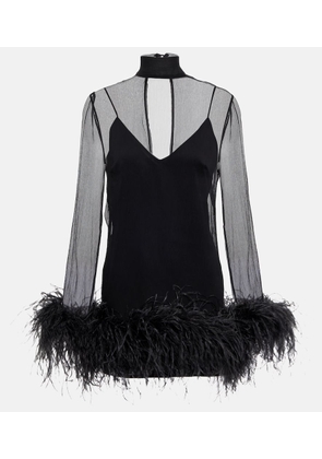 Taller Marmo Feather-trimmed minidress