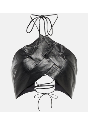 Aya Muse Vortico faux leather crop top