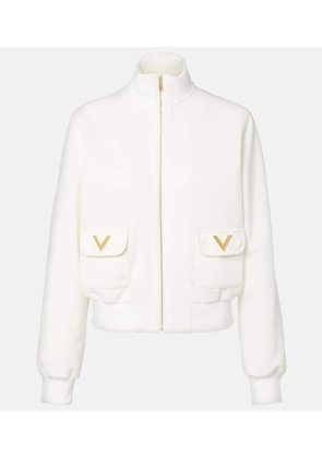 Valentino Logo jersey zip-up sweatshirt