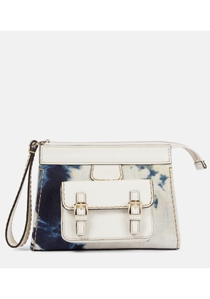 Chloe Edith tie-dye linen clutch