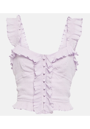 Isabel Marant Gimsy ruffle-trimmed crepe crop top
