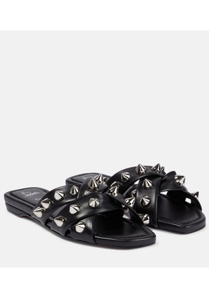 Christian Louboutin Miss Spike Club embellished leather slides