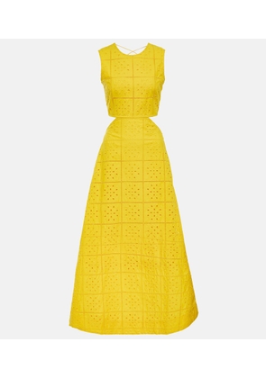 Ganni Broderie anglaise cotton maxi dress