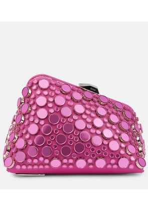 The Attico Midnight studded leather clutch