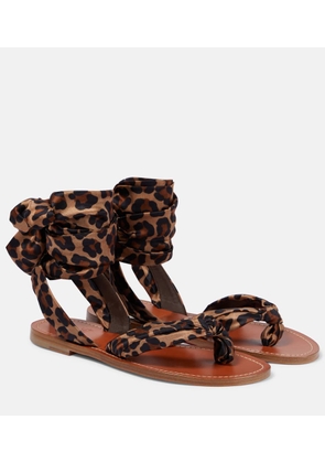 Christian Louboutin Niloo du Desert leopard-print satin sandals