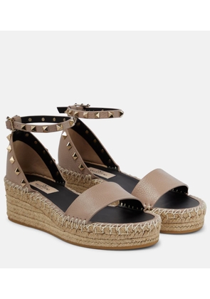 Valentino Garavani Rockstud leather espadrille wedges
