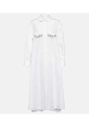 Simone Rocha Crystal-embellished cotton midi dress