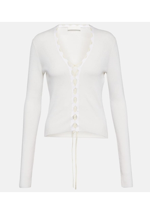 Dion Lee Lace-up ribbed-knit cotton cardigan