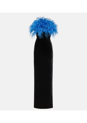 Rasario Feather-trimmed gown