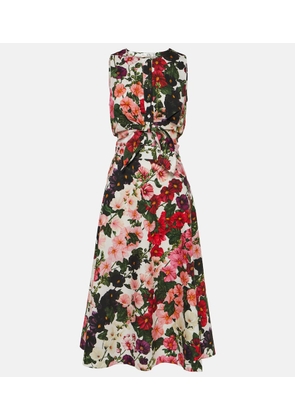 Oscar de la Renta Floral cotton-blend midi dress