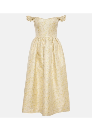 Markarian Off-shoulder embroidered midi dress