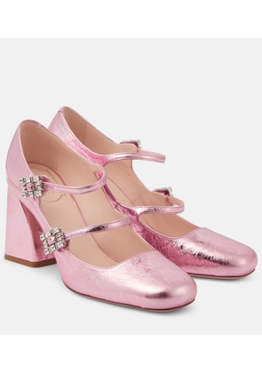 Roger Vivier Tres Vivier Babies Mini metallic leather pumps