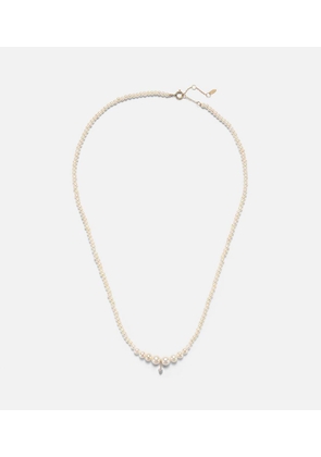 Persee Gradient 18kt gold necklace with diamond and pearls