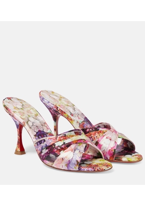 Christian Louboutin Nicol Is Back floral silk satin sandals