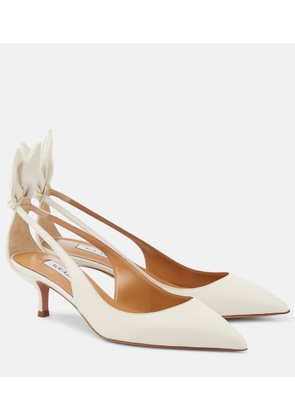 Aquazzura Bow Tie 50 leather pumps