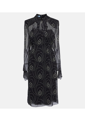 Prada Printed georgette midi dress