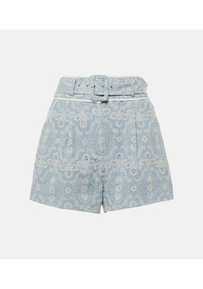 Veronica Beard Hobbes high-rise cotton shorts