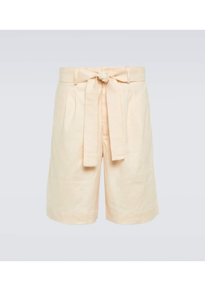 Commas Linen-blend twill Bermuda shorts
