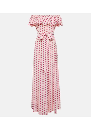 Alexandra Miro Giselle off-shoulder polka-dot midi dress