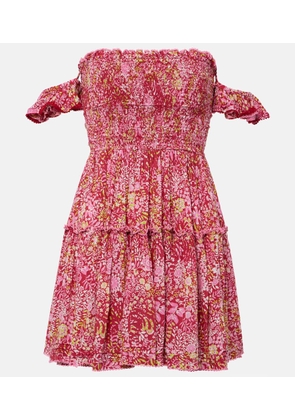 Poupette St Barth Aurora floral ruffled minidress