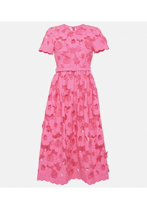 Self-Portrait Cotton-blend lace midi dress