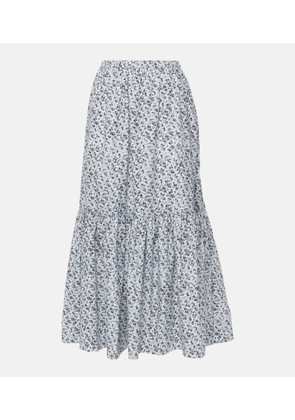 Ganni Floral cotton maxi skirt