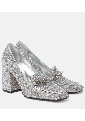 Jimmy Choo Diamond Tilda 85 glitter loafer pumps