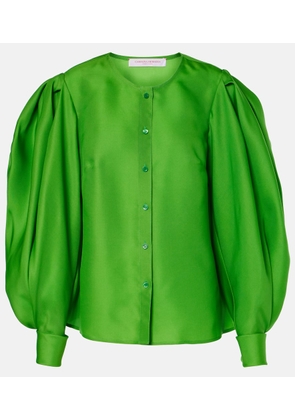 Carolina Herrera Puff-sleeve silk blouse