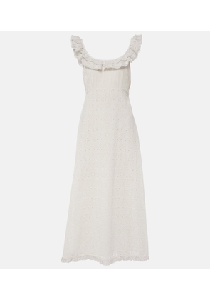 Rixo Patsy broderie anglaise cotton midi dress