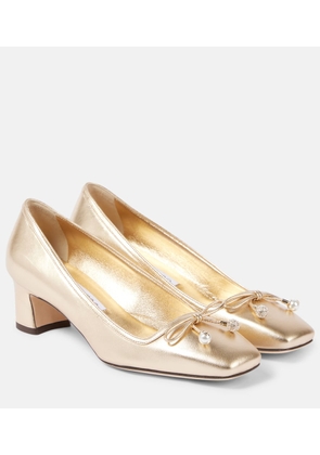 Jimmy Choo Elme 45 metallic leather pumps