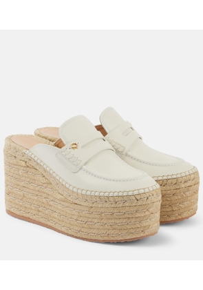 Gianvito Rossi Leather espadrille wedges