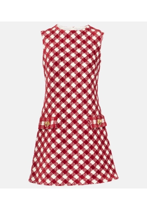 Oscar de la Renta Checked chenille tweed minidress