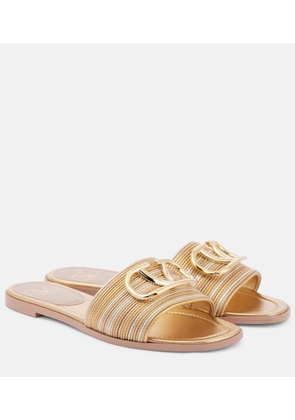 Valentino Garavani VLogo Signature metallic leather sandals
